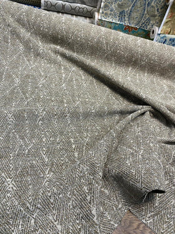 Swavelle Diamond Ball Antique Dove Chenille Upholstery Fabric by the yard