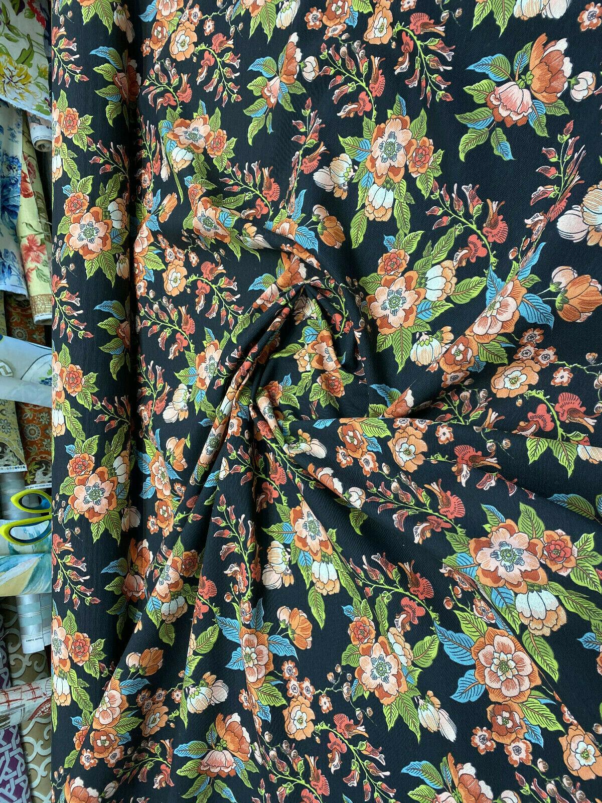 La Selva Black Fabric by the Yard - Main Floral