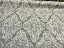  Classic Elegant Damask Tan Cream Cotton Drapery Upholstery Fabric by the yard