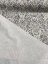Mazely Damask Ancient Gray Cotton Drapery Upholstery Fabric by the yard