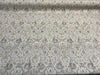 Mazely Damask Ancient Creamy Beige Cotton Drapery Upholstery Fabric by the yard