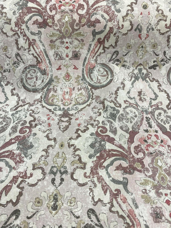 Mazely Damask Ancient Pinkish Cotton Drapery Upholstery Fabric by the yard