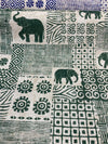Bengala Green Elephant Cotton Drapery Upholstery Fabric by the yard