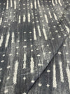 Black Noir Sikasso Painting Cotton Drapery Upholstery Fabric by the yard