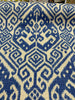 Blue Ikat Damask Tilia Canvas Upholstery Teflon finish Fabric by the yard