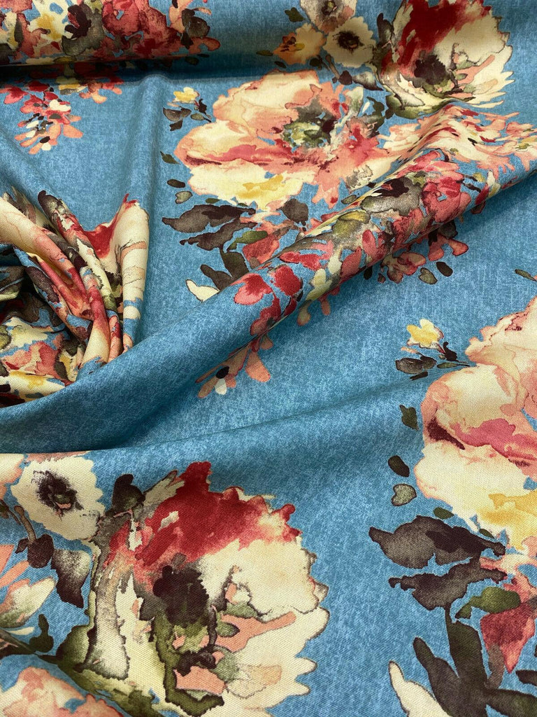 Swavelle Rite of Spring Blue Floral Fabric – Affordable Home Fabrics