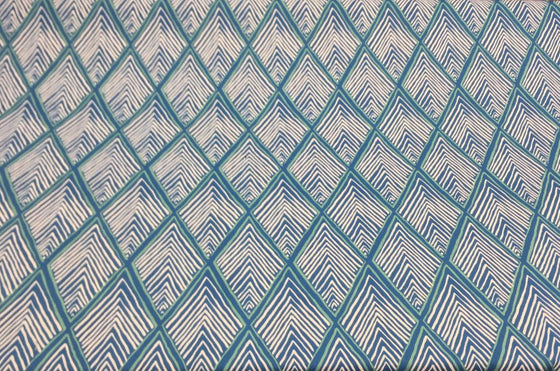 Robert Allen Rhombi Forms chevron Fabric Deep Pool blue by the yard