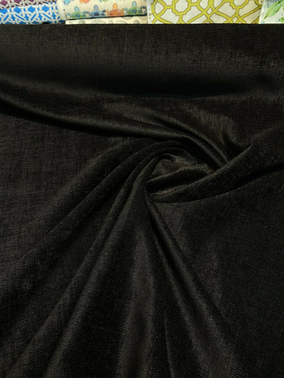 Luxury Sephora Black Brown Chenille Upholstery Fabric By The Yard