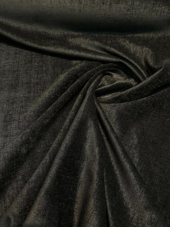 Luxury Sephora Black Brown Chenille Upholstery Fabric By The Yard