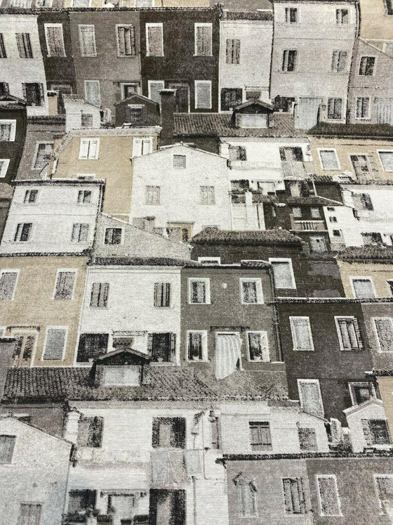 Architecture Building Toile Symi Sepia Drapery Upholstery Fabric by the yard
