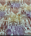 Architecture Building Toile Arqui Purple Red Multipurpose Fabric by the yard