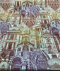 Architecture Building Toile Arqui Purple Red Multipurpose Fabric by the yard