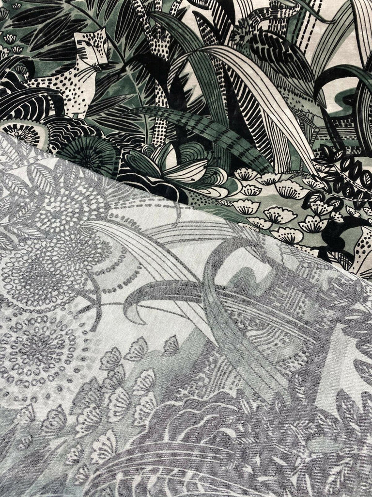 Jungle Toile Green Forest Drapery Upholstery Multipurpose Fabric by th ...
