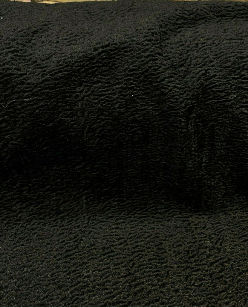 Italian Faux Sheepskin Black Sterling Upholstery Fabric By The Yard