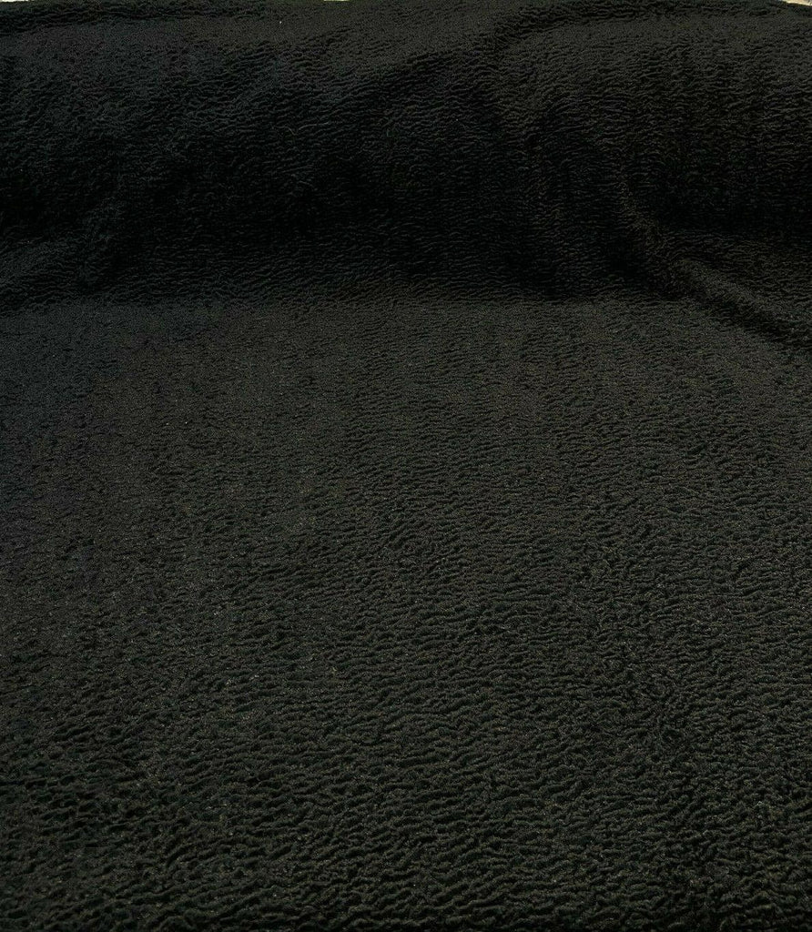 Italian Faux Sheepskin Black Sterling Upholstery Fabric By The Yard