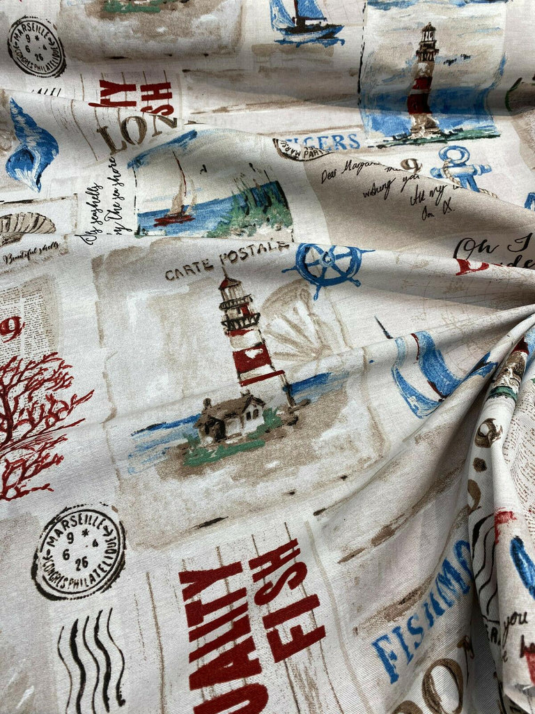 Beside The Sea London Watchtower Drapery Upholstery Fabric By The Yard ...