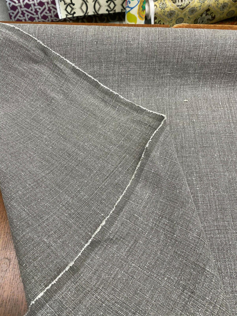 100% Linen Highland Dark Gray Belgian Fabric – Affordable Home Fabrics