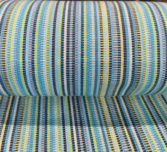 Waverly Upholstery Murano & Cove Teal Blue Stripe Fabric By the Yard