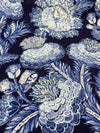 PKL Studio Balinese Garden Floral Blue Midnight Fabric By the Yard