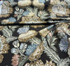 PKL Studio Balinese Garden Floral Caviar Brown Fabric By the Yard