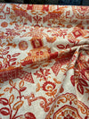 Richloom Teahouse Toile Coral Red Orange Fabric By The Yard