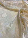 French Sheer Organza Gold Squares 118'' wide fabric By the yard