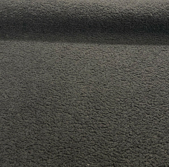 Italian Faux Sheepskin Charcoal Gray Upholstery Fabric By The Yard