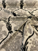 Lyra Black Gray Damask Linen Teflon Drapery Upholstery Fabric by the yard