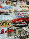 Cuba La Habana Musica Cotton Drapery Canvas Upholstery Fabric by the yard