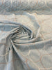 Blue Embroidered Silhouette Heritage Linen Fabric by the yard
