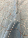 Blue Embroidered Silhouette Heritage Linen Fabric by the yard