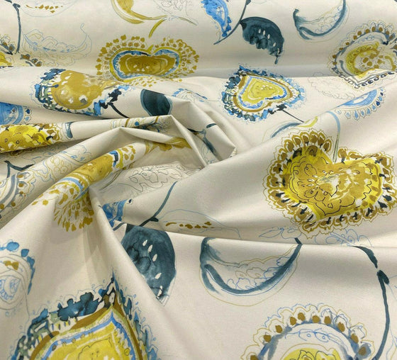 Velvet Upholstery Regal Jill Blue Floral Print Soft Fabric by the yard