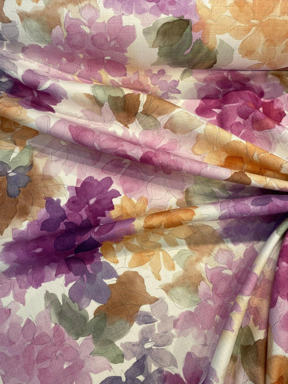 Mae Floral Pink Heaven Cotton Drapery Upholstery Fabric by the yard