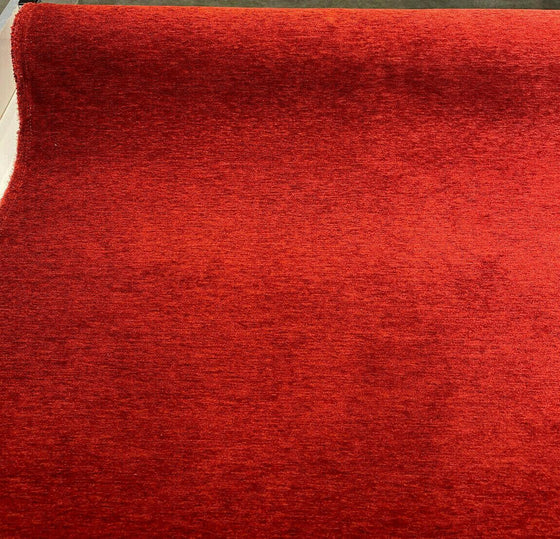 Barcelona Red Cinnabar Soft Chenille Upholstery Fabric By The Yard