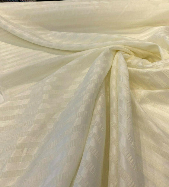Stripe sheer ivory fabric