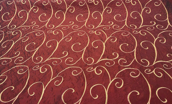 Swirls Red Maroon Fabric