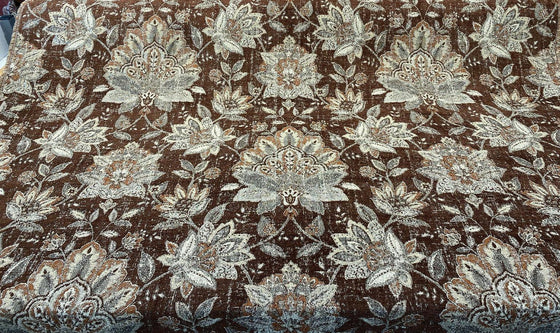 Swavelle Wolfgang Floral Carob Rust Damask Chenille Fabric