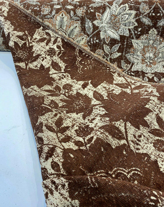 Swavelle Wolfgang Floral Carob Rust Damask Chenille Fabric