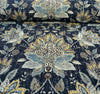 Swavelle Wolfgang Floral Onyx Black Damask Chenille Fabric 