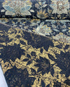 Swavelle Wolfgang Floral Onyx Black Damask Chenille Fabric 