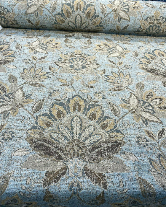 Swavelle Wolfgang Floral Patina Vintage Damask Chenille Fabric