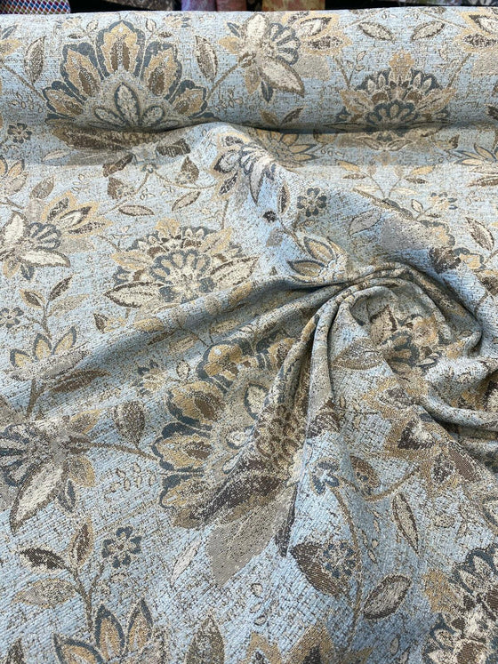 Swavelle Wolfgang Floral Patina Vintage Damask Chenille Fabric