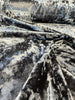 3D Velvet Charcoal Upholstery Fabric by the yard