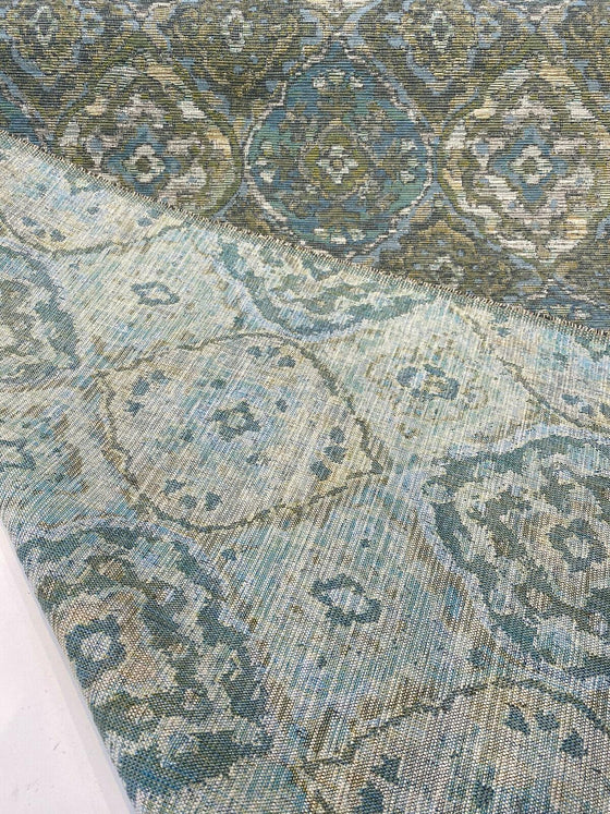 Upholstery Hindley Sweden Aqua Mill Creek Chenille Fabric By The Yard