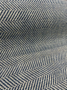  Native Navy Herringbone Latex backed Chenille Upholstery Fabric
