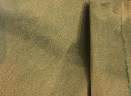 Antique Green Shantung Faux Silk Polyester Drapery Fabric  by the yard
