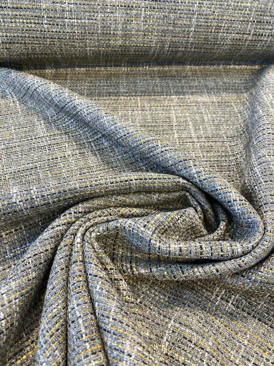 Leelo Citrine Gold Tweed Chenille Upholstery Fabric 