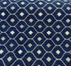 Mercedes Blue Navy Damask Diamond Chenille Upholstery Fabric by the yard