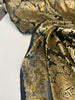 Taupe Gold Imperial Sheer Cut Velvet Fabric 