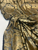 Taupe Gold Imperial Sheer Cut Velvet Fabric 